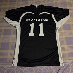 Vintage Caesars Palace Football Jersey Black Embroidered 2000s 90s Logo A4 11
